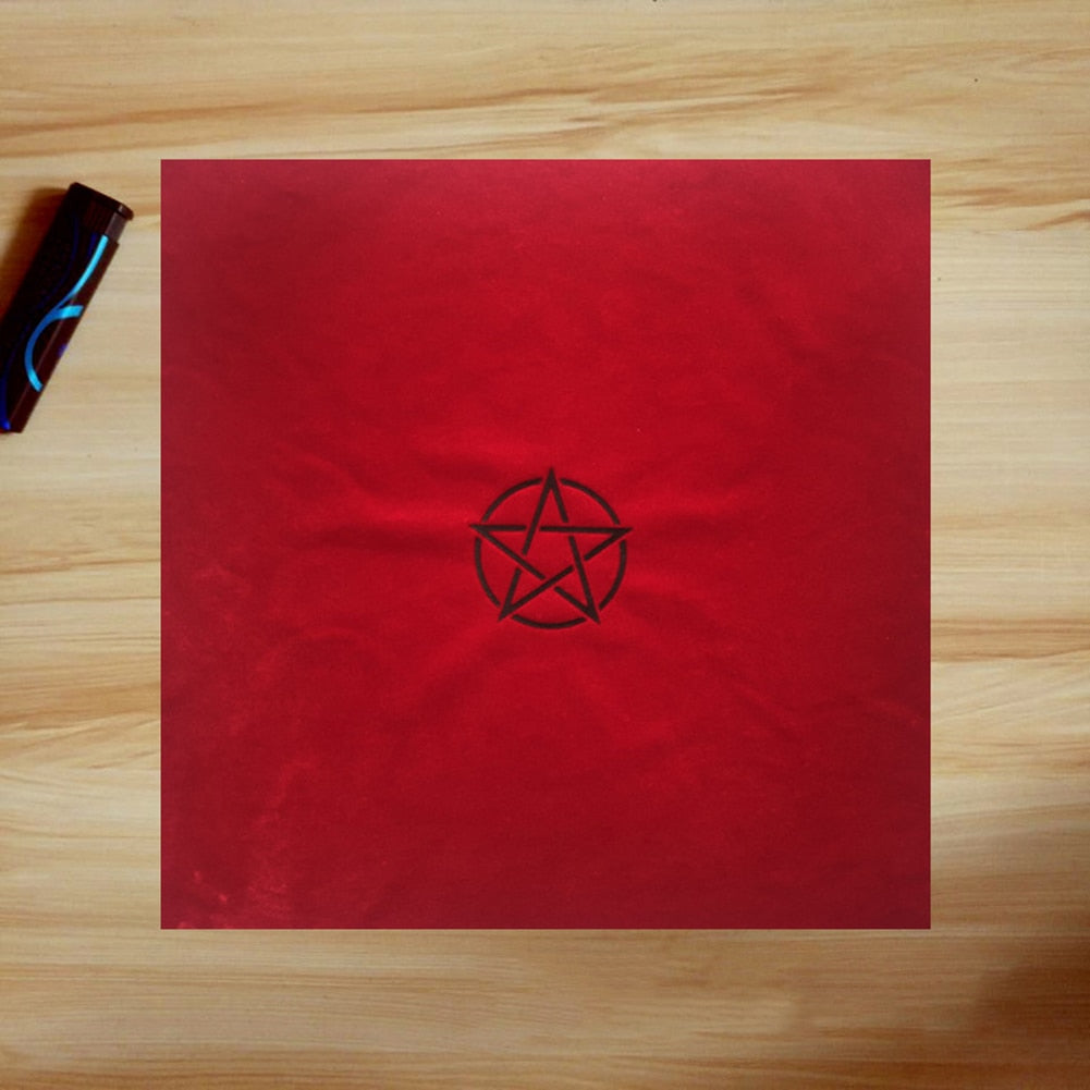 2pcs/set Pentagram Tarot Tablecloth with Bag Velvet Altar Tarot Cloth Pentacles image 6