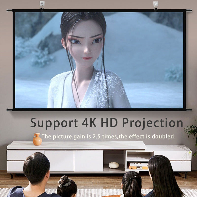 VEIDADZ Projector Screen Wall Mounted Grey Anti-Light Resistant Reflective Fabr image 8