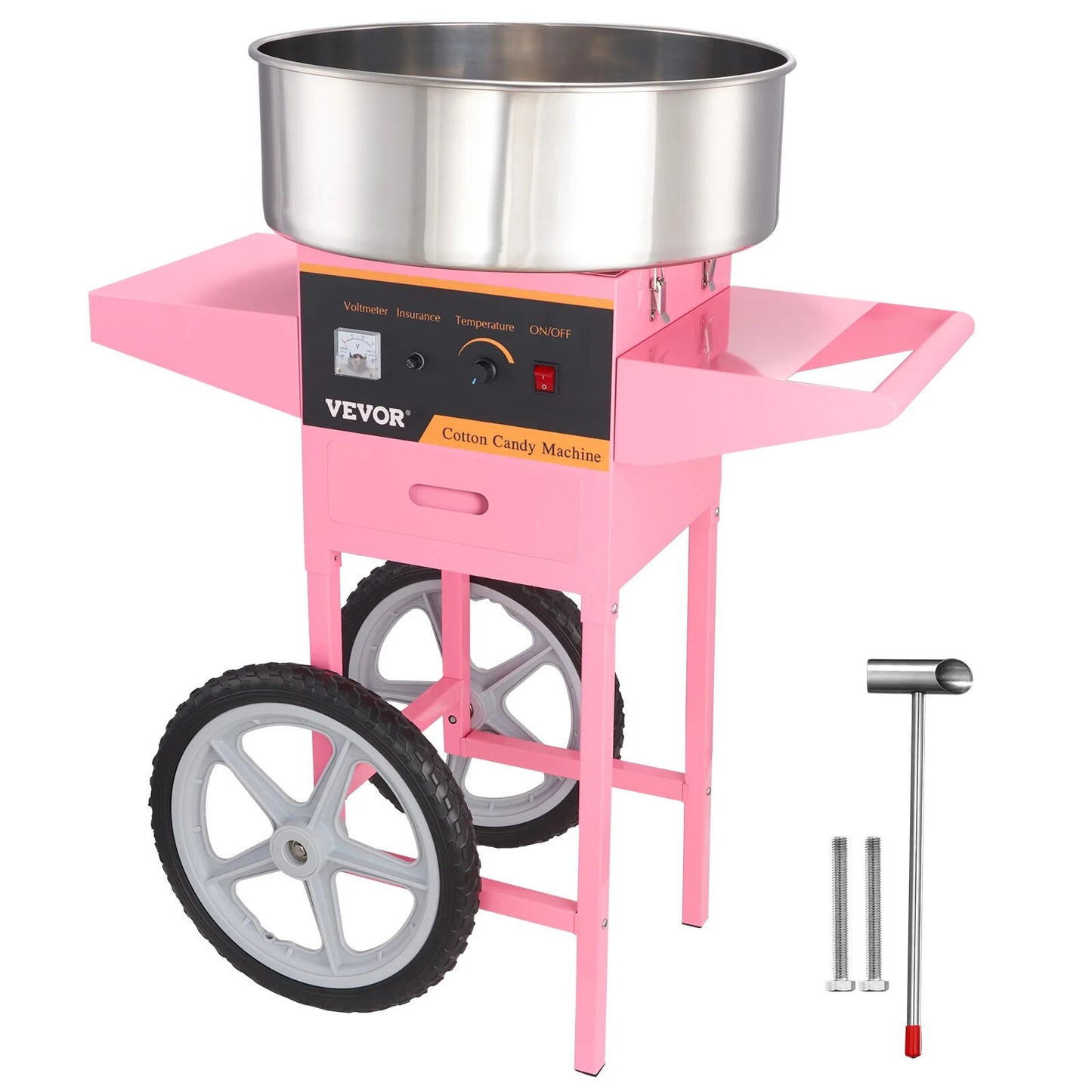 VEVOR Electric Cotton Candy Machine with Cart 1000W Commercial Floss Maker with