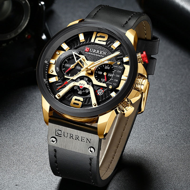 CURREN Casual Sport Watches for Men Top Brand Luxury Military Leather Wrist Wat image 10
