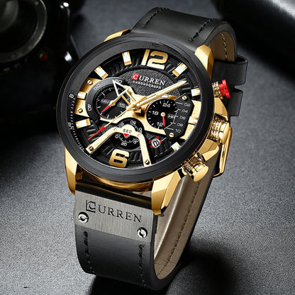 CURREN Casual Sport Watches for Men Top Brand Luxury Military Leather Wrist Wat image 10