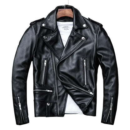 Spring Classical Perfecto Jacket Genuine Leather Motorcycle Jackets Men New Zea image 4