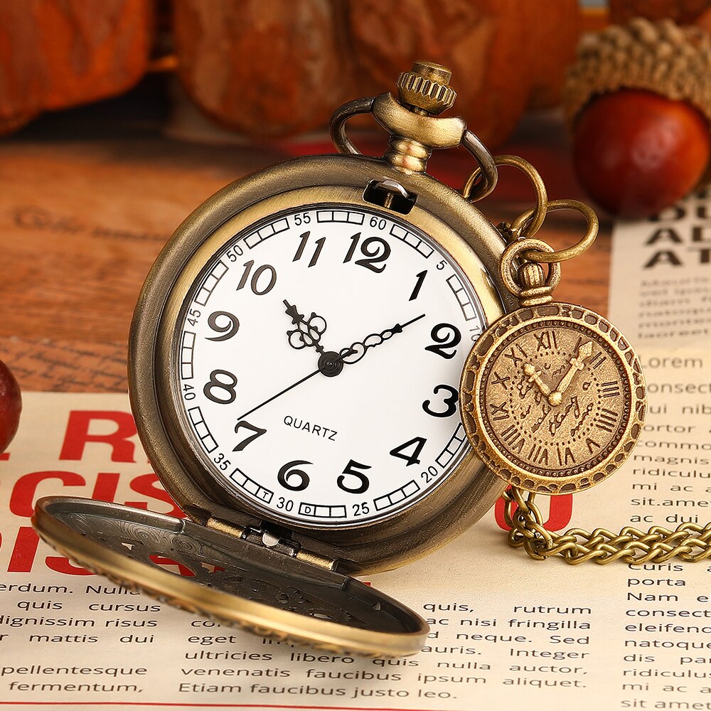 Vintage Pocket Watch Unisex Charm Roman Numerals Quartz Watch Steampunk Pocket  image 2