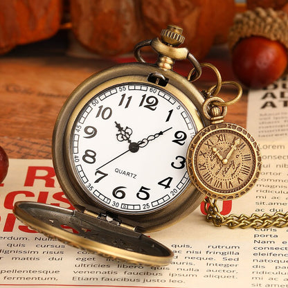 Vintage Pocket Watch Unisex Charm Roman Numerals Quartz Watch Steampunk Pocket  image 2