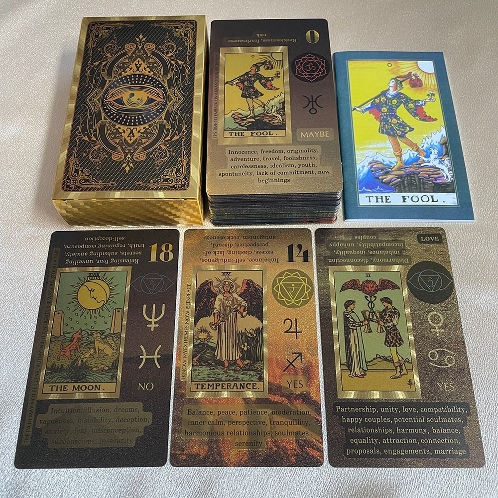 Golden Tarot 12x7cm English Deck Classic for Beginners with Color Paper Guide B image 9