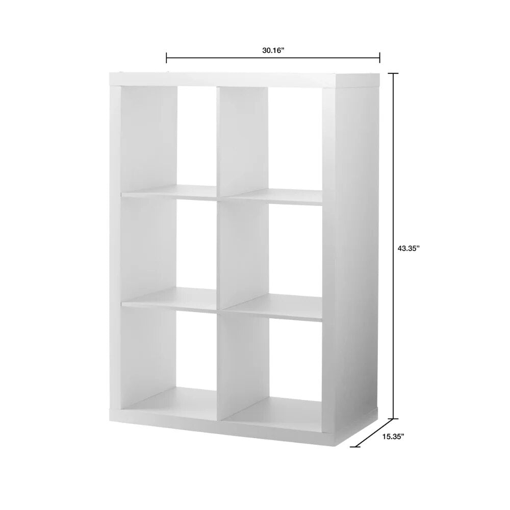 6-Cube Storage Organizer, White Texture image 9