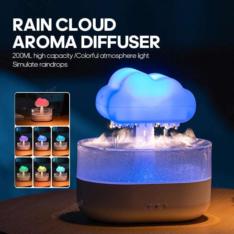 2024 2024 For Cloud  Diffuser Zen Raindrops Air Humidifier Essential Oil D