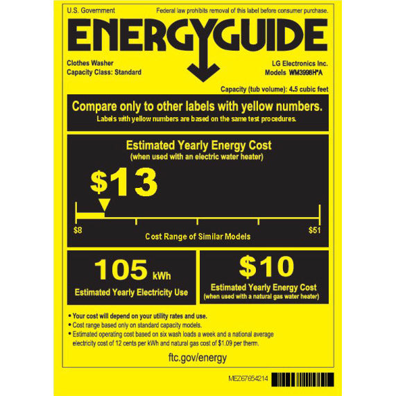 LG  4.5 cu. ft. Combination ELECTRIC Front Load Washer/Dryer with Allergiene image 1