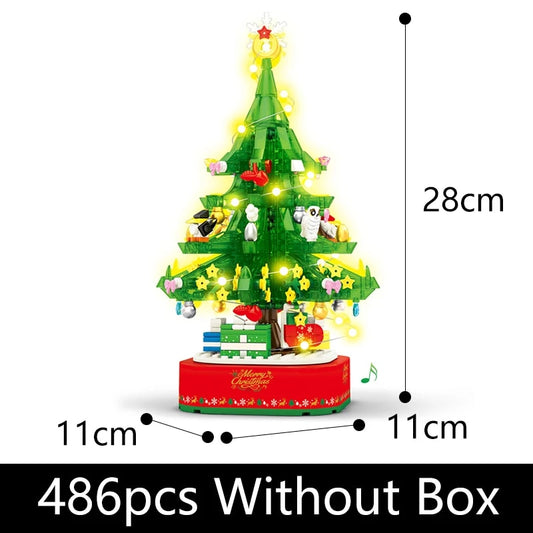 Santa Claus elk Snowman Christmas Tree Air Balloon Rotating Wreath Music Box Bu