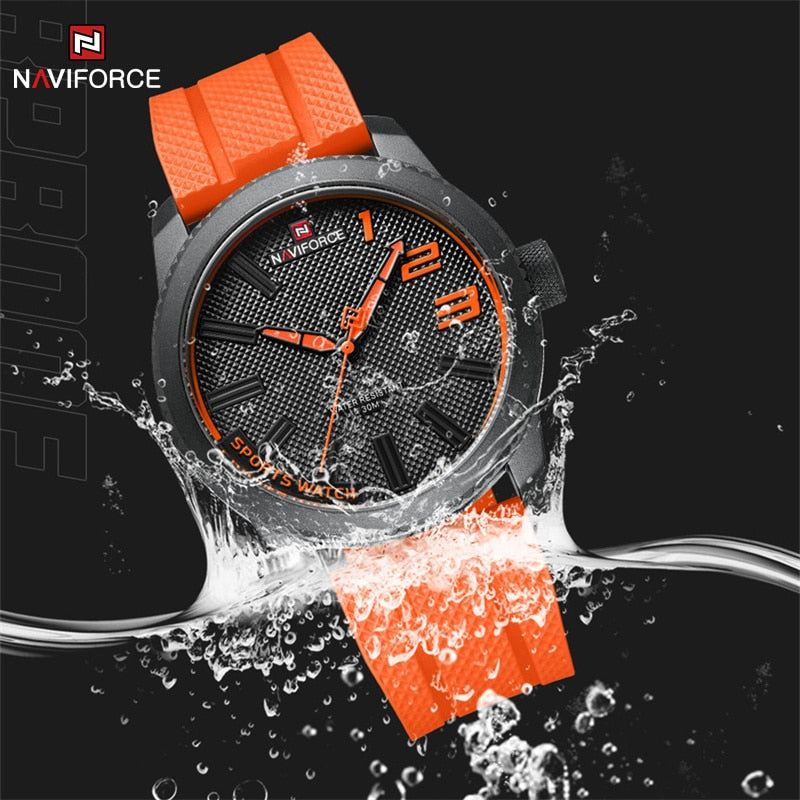 NAVIFORCE Top Luxury Brand Quartz Watch Men Silicone Strap Military Watches 30A image 9