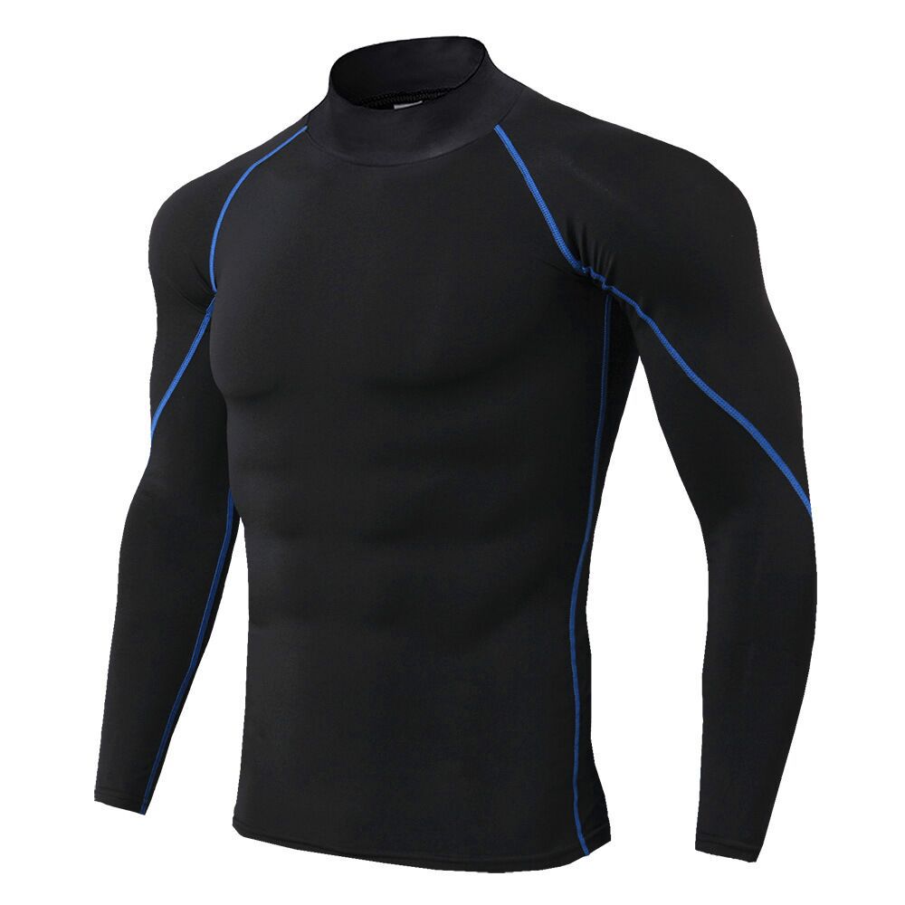 Men Bodybuilding Sport T-shirt Quick Dry Running Shirt Long Sleeve Compression image 4