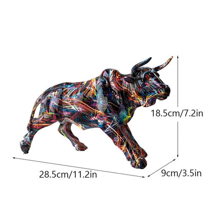 Nordic Creative Nordic Creativity Wall Street Resin Bull Figurine Cattle OX Sta image 2
