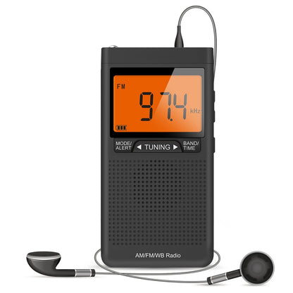 AM FM Radio Battery Operated Radio Portable Pocket Auto-Search Emergency image 2