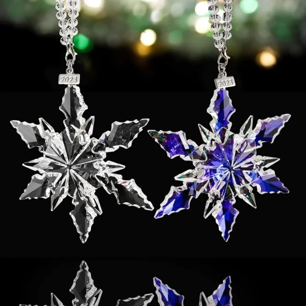 Crystal Snowflake Annual Edition Ornament Set, Crystal Colorful Angel Christmas