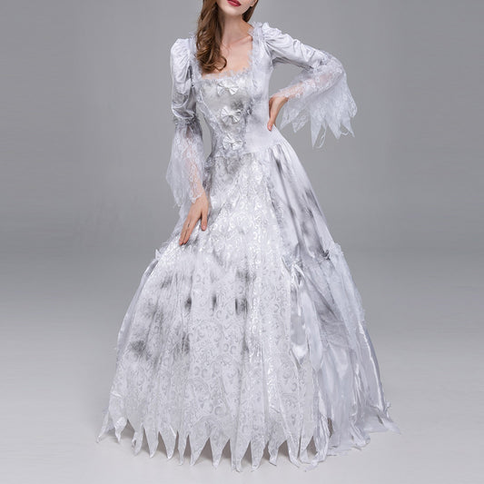Halloween Wedding Dress Costume Zombie Bride Cosplay Dress Ghost Bride Cosplay