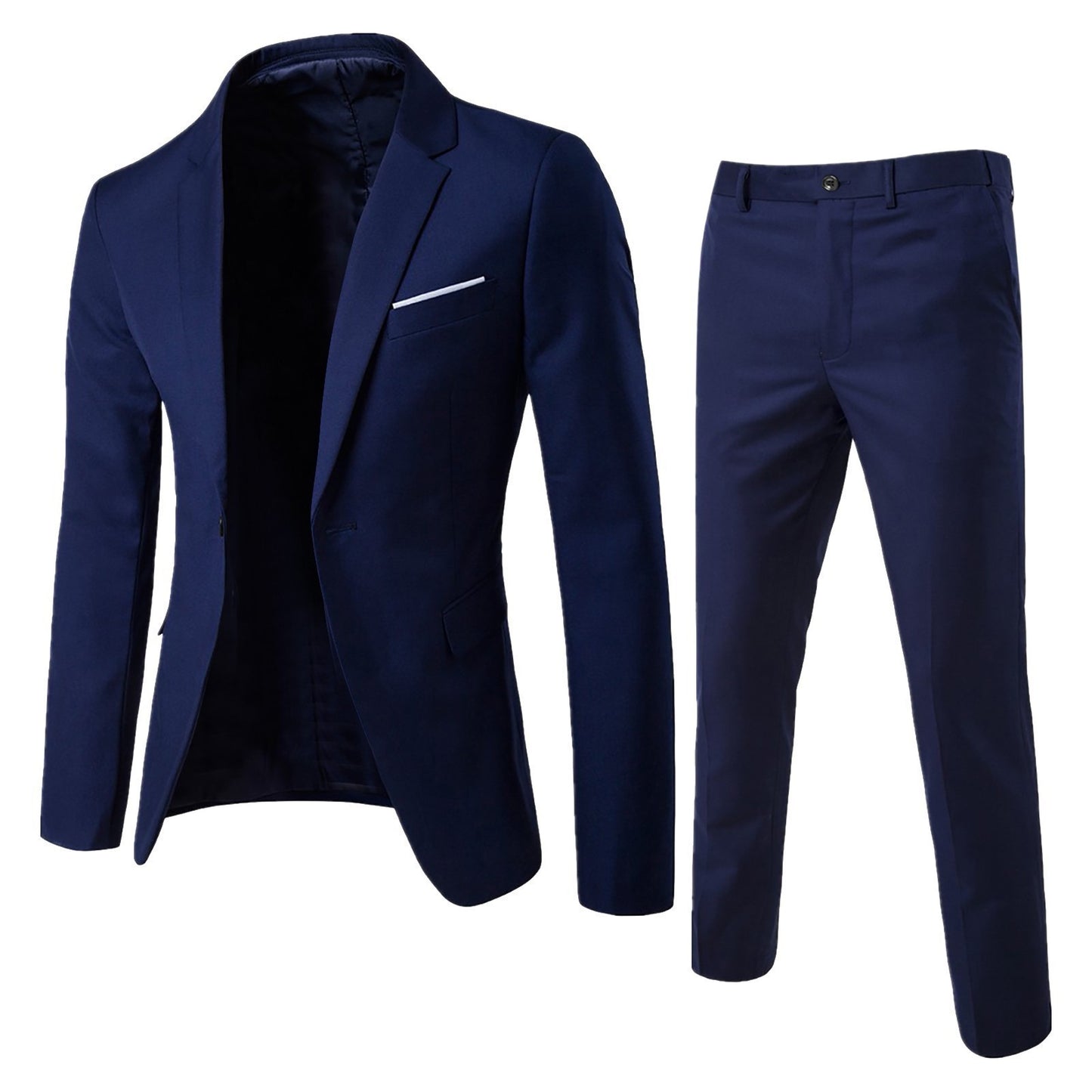 Fashion Slim Waist 2 Pieces Set Wedding Suits For Men Slim Suit Jacket Pant Ves image 1