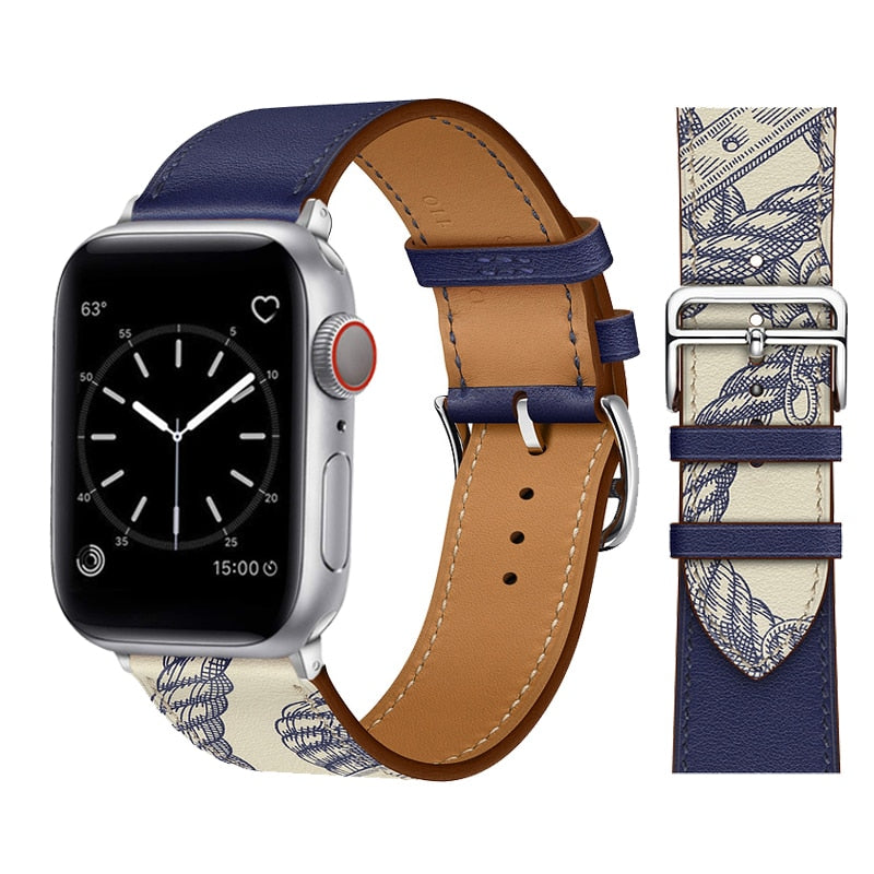 Leather strap For Apple watch band 44mm 45mm 49mm 41mm 40mm Accessorie wristban image 2