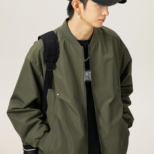 Male Anti Splash Baseball Collar Jacket Men's Bomber Jacket Spring Autumn Outer