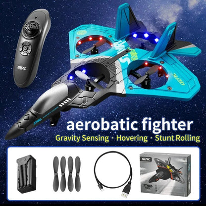 V17 Rc Plane Gravity Sensing  Aircraft Glider with Light Radio Control Helicopt image 3