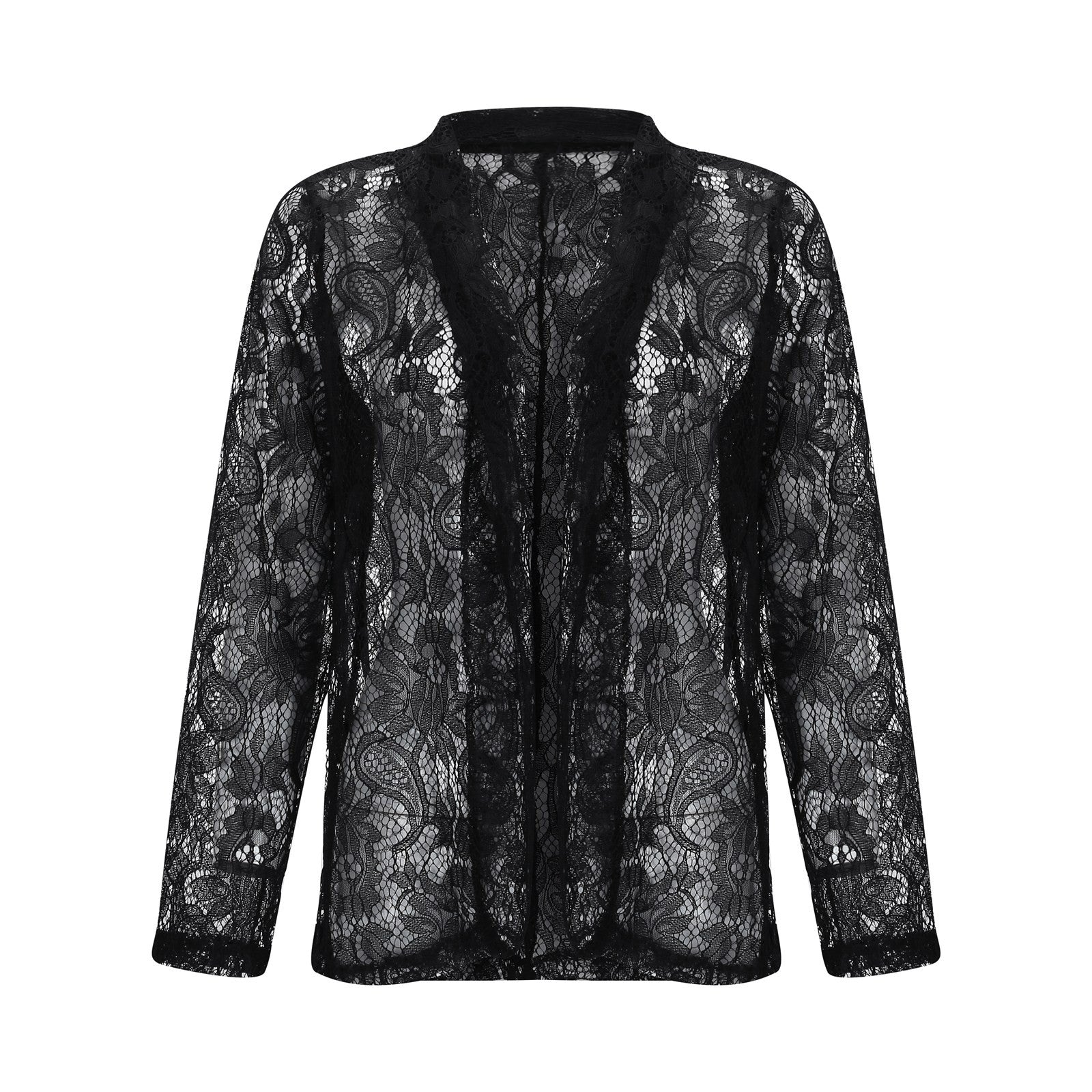 White Lace Hollow Out Women's Suit Coat Solid Open Stitch Blazers Outdoor Forma image 4