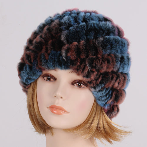 Lady Winter 100% Natural Real Rex Rabbit Fur Hat Women Soft Rex Rabbit Fur Cap  image 24