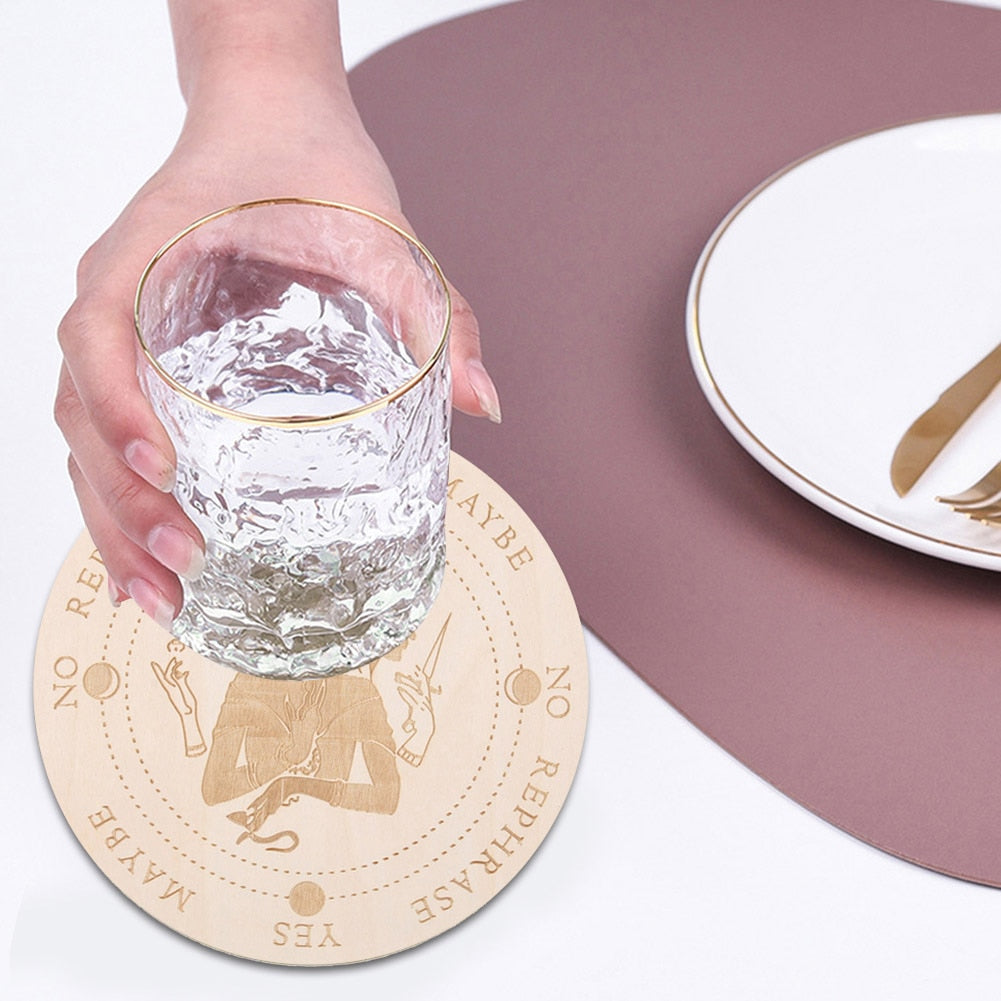 Wooden Pendulum Board with Moon Star Divination Healing Meditation Board Energy image 14