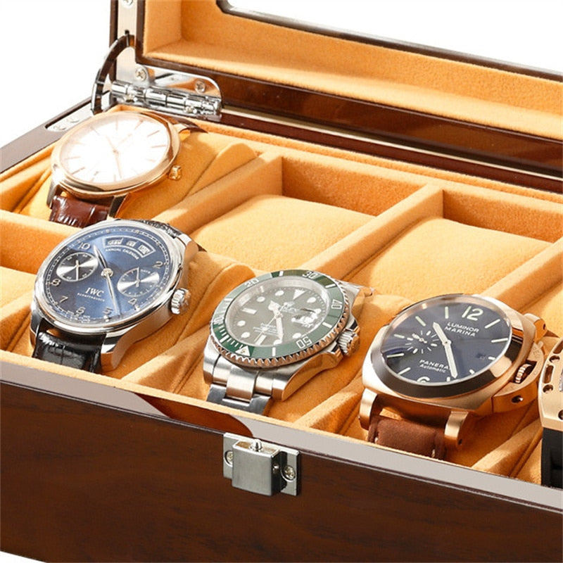 Embers Luxury Watch Box 6 Watches Piano Paint Ebony Wood Wristwatch Collection  image 7