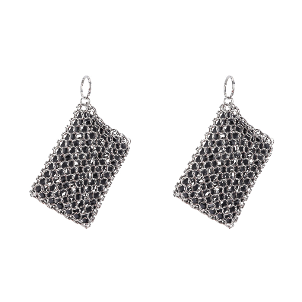 2-10PCS Cast Iron Cleaner with Hanging Ring Chainmail Scrubber Stainless Steel  image 4