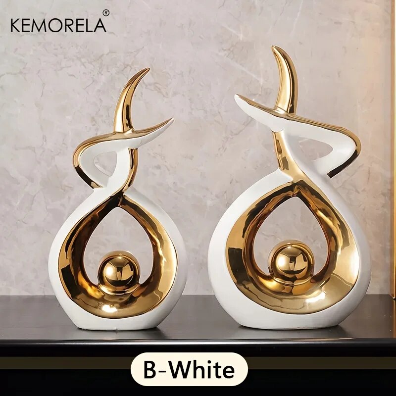 Ceramics Statue Exquisite Home Decor Modern Abstract Art Statue Ornaments Sculp image 0
