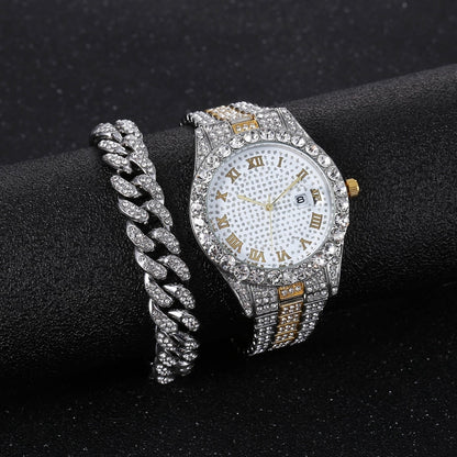 Diamond Men Women Watches Gold Watch Ladies Wrist Watch Luxury Rhinestone Unise image 4