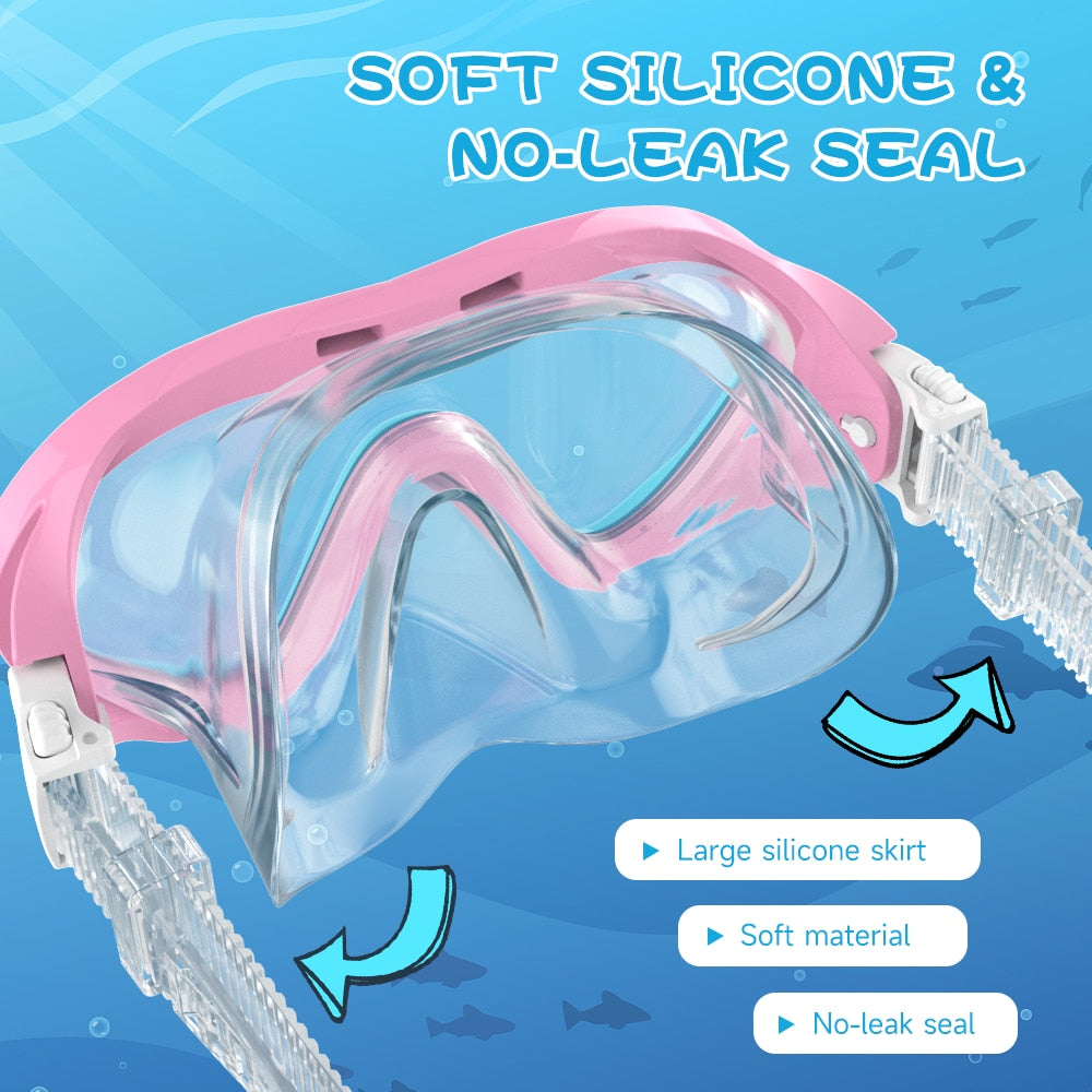 Children Swimming Glasses Adjustable Large Frame 180° Wide Vision Anti-Fog UV P image 11