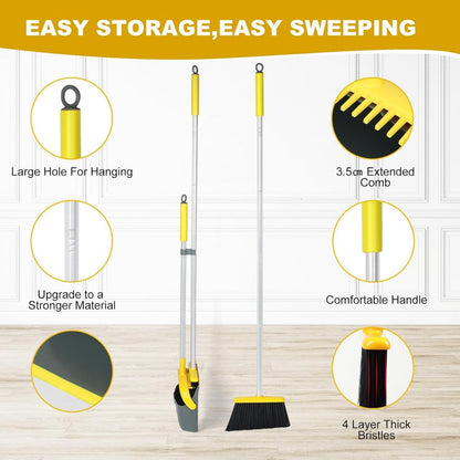 broom and dustpan set with 54 " long handle - Suitable dust pan and brush com image 6