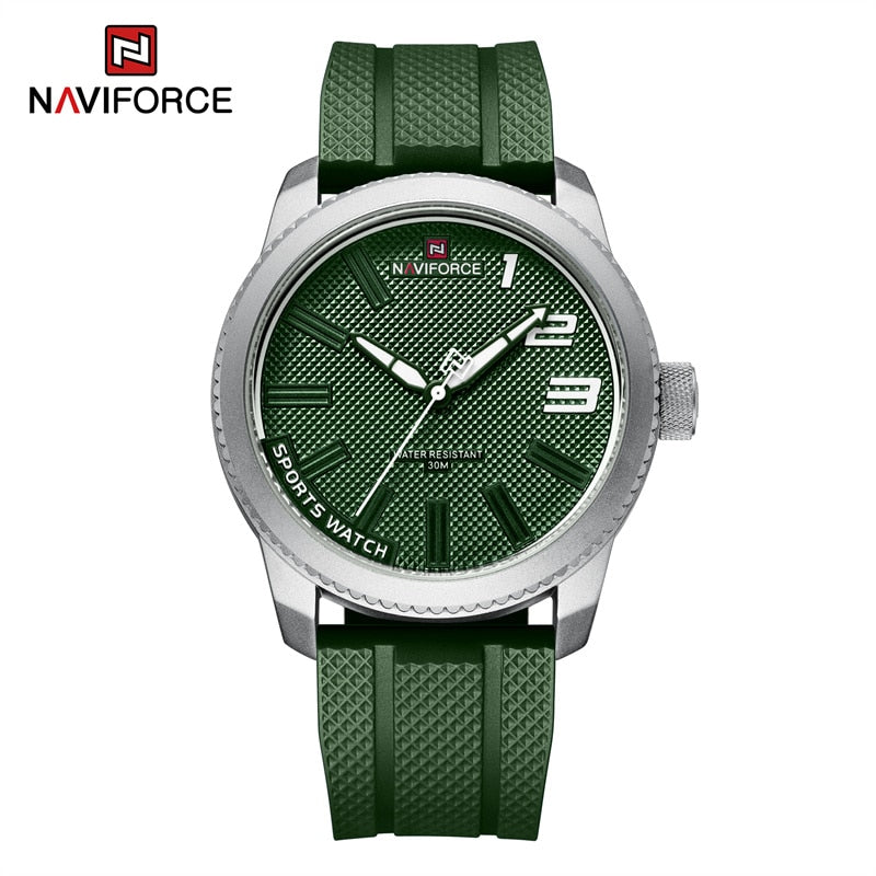 NAVIFORCE Top Luxury Brand Quartz Watch Men Silicone Strap Military Watches 30A image 2