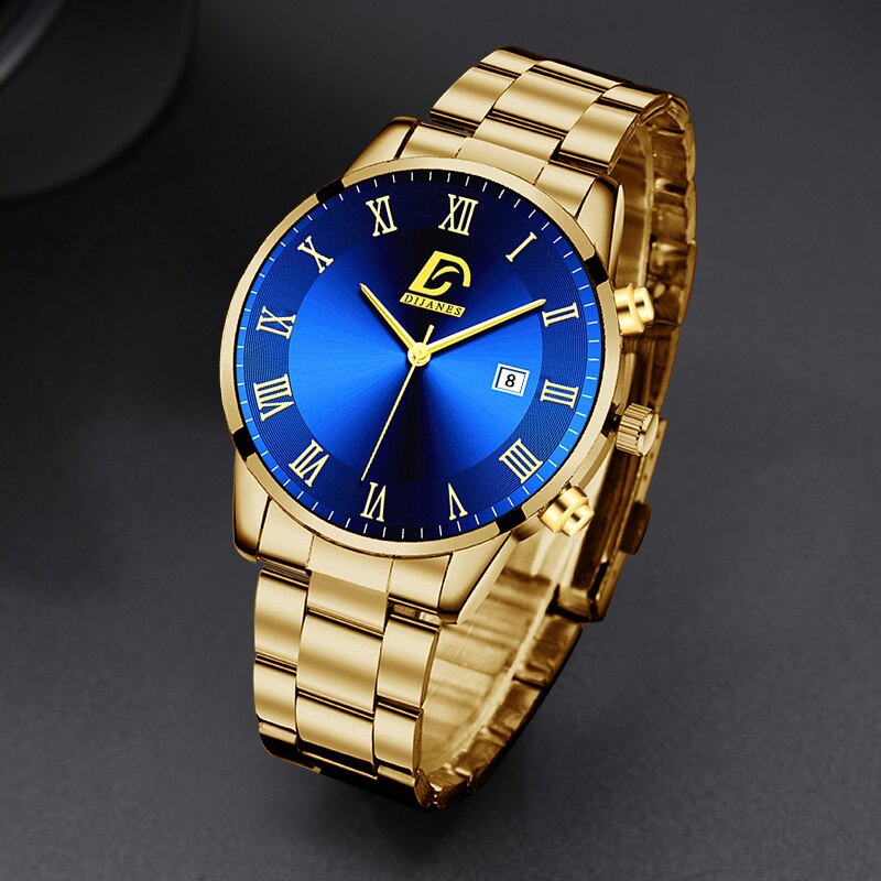 Fashion Mens Gold Stainless Steel Watches Luxury Minimalist Quartz Wrist Watch  image 5