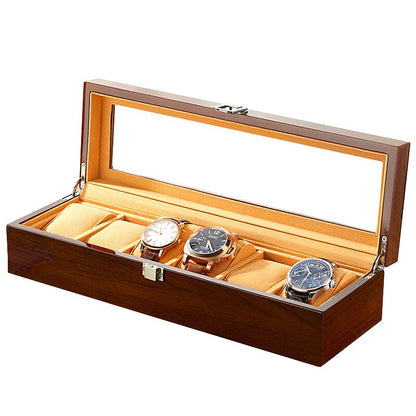 Embers Luxury Watch Box 6 Watches Piano Paint Ebony Wood Wristwatch Collection  image 5