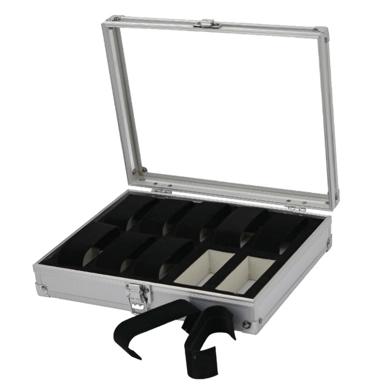 Handmand Slots Aluminum Alloy Display Watch Box Organizer Jewelry Storage Case  image 6