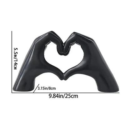 1pc Gesture Decoration, Heart Finger Statue Modern Art Sculpture Personalized H image 0