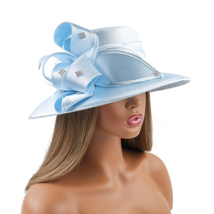 Suitable Most  Satin Cloth Church Hat Deluxe Unique Pography Wedding H image 25