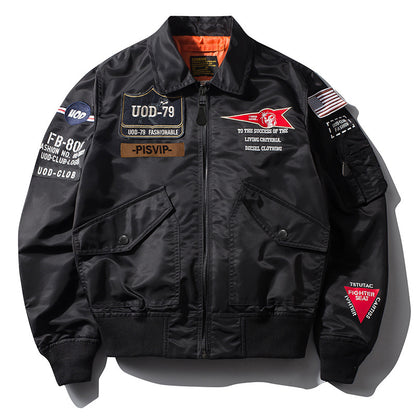 New Hip Hop Jacket Men High Quality Thick Army Navy Military Motorcycle Ma-1 Av image 4