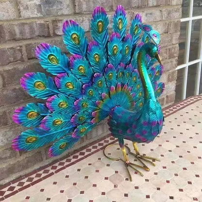 Peacock Statue Sculpture Handmade Crafts Ornament Animal Figurine Standing Post image 1
