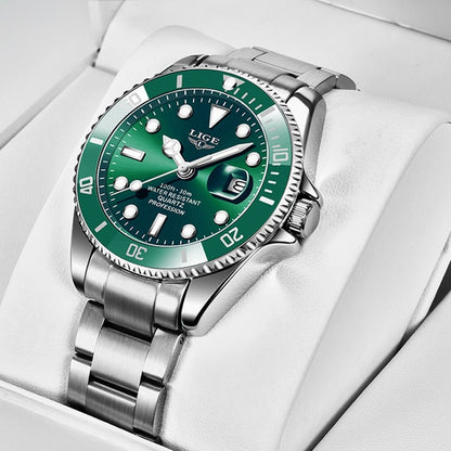 NEW Top LIGE Brand Casual Fashion Watches for Man Sport Military Full Steel Wri image 1