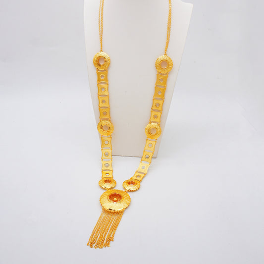 NEW ANIID Indian Fashion Gold Color Charm Necklace And Earrings Set African Wed image 0