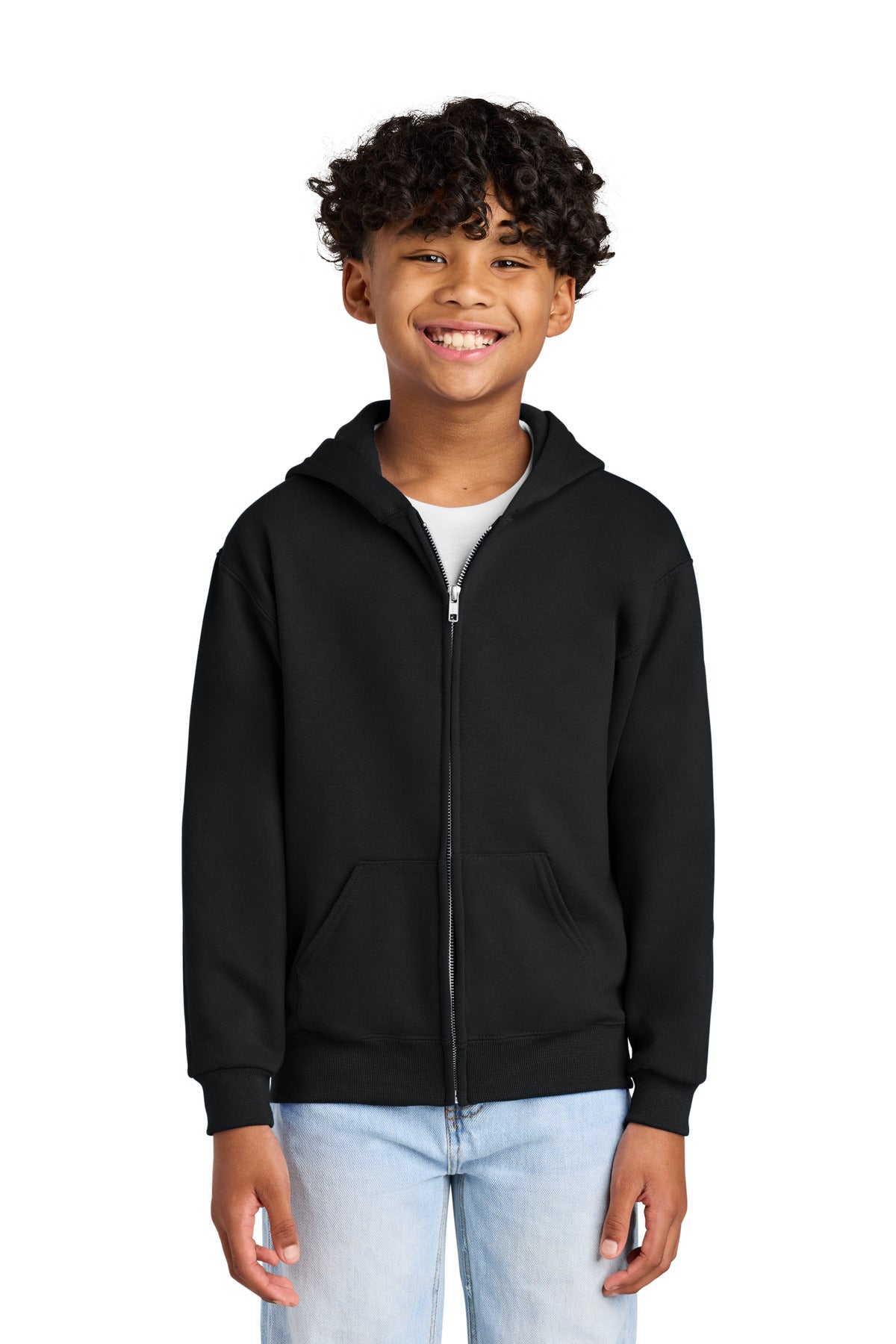 Jerzees Youth NuBlend Full-Zip Hooded Sweatshirt.  993B
