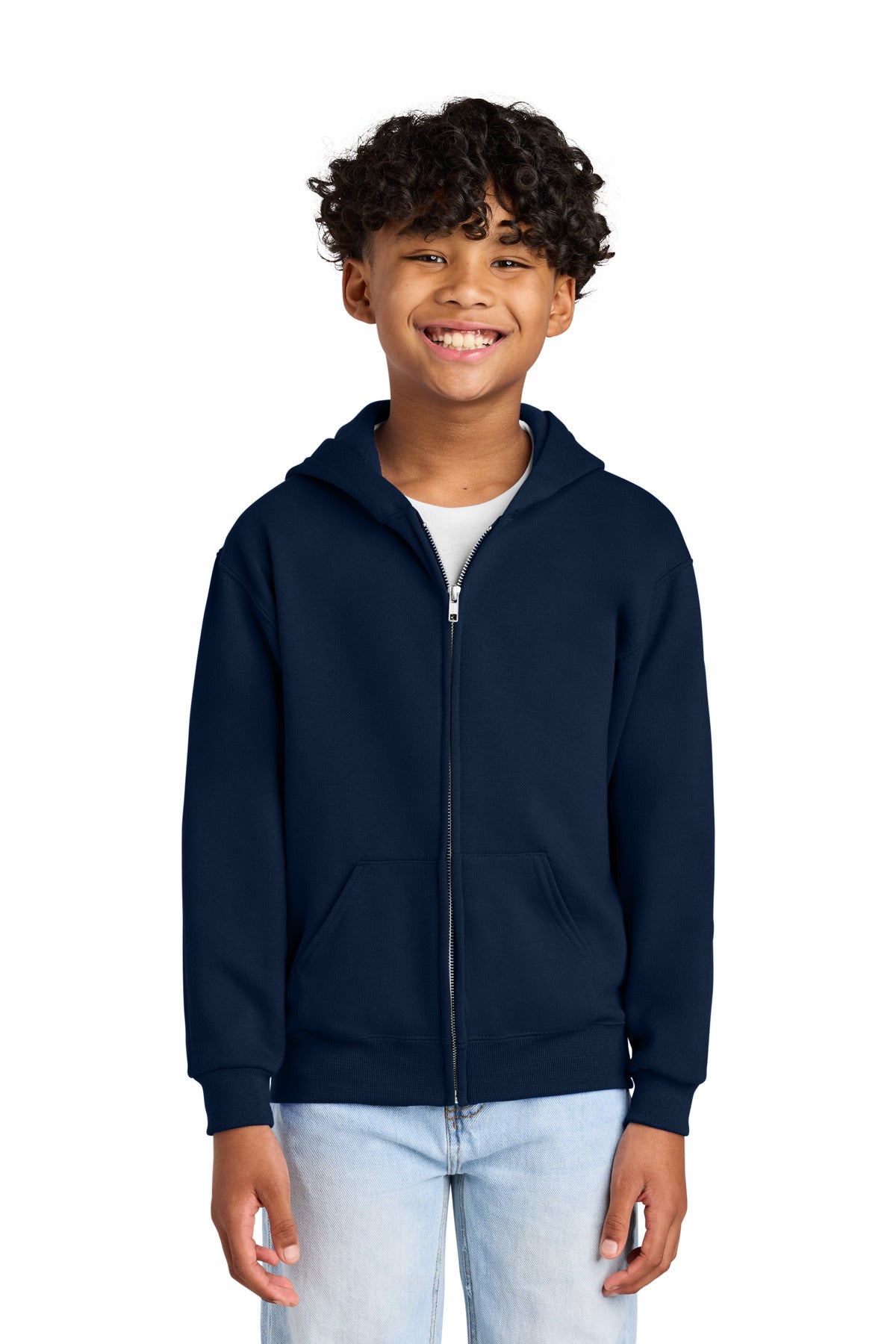 Jerzees Youth NuBlend Full-Zip Hooded Sweatshirt.  993B