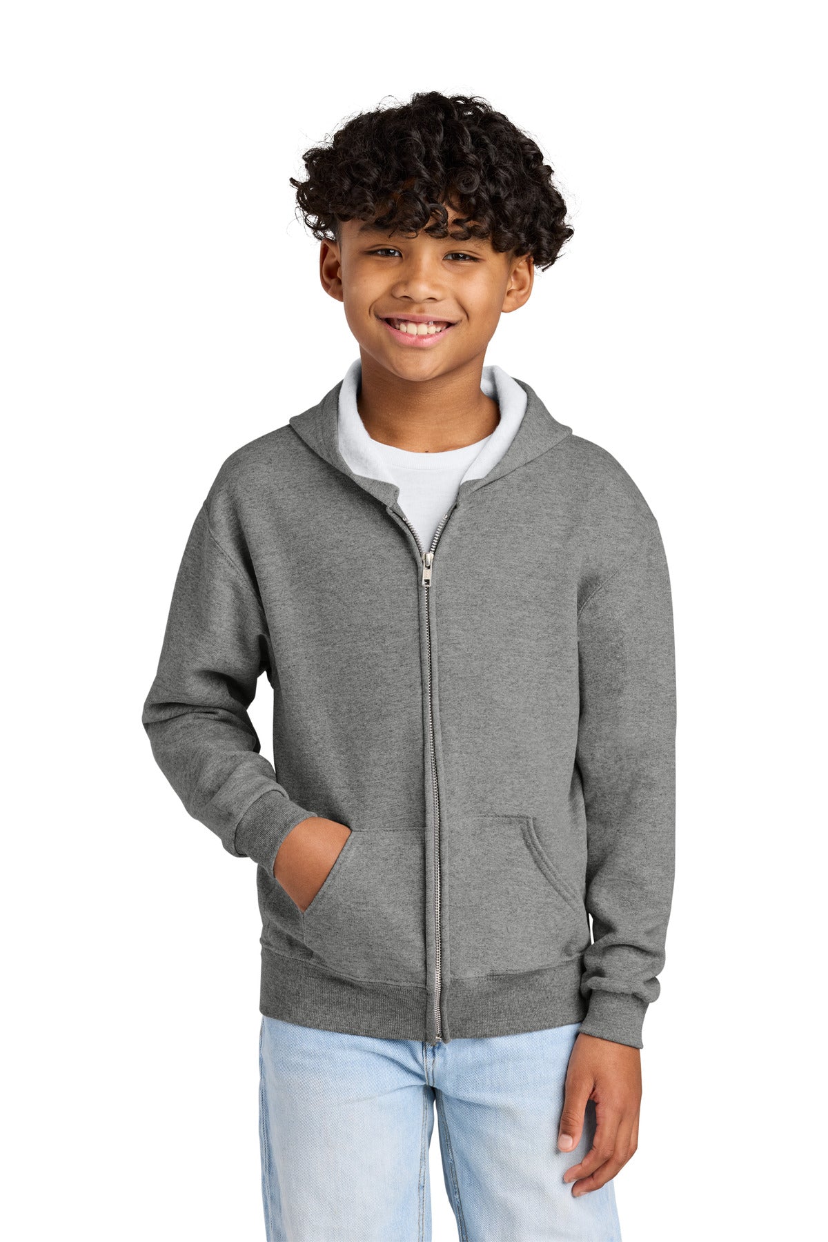 Jerzees Youth NuBlend Full-Zip Hooded Sweatshirt.  993B