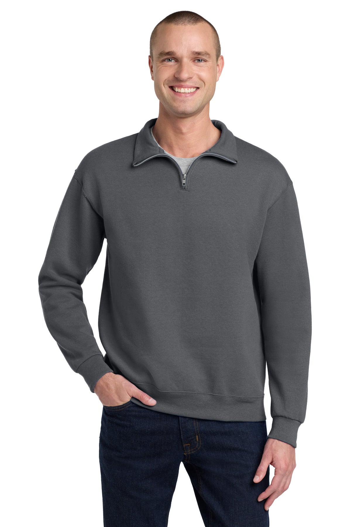 Jerzees NuBlend 1/4-Zip Cadet Collar Sweatshirt. 995M