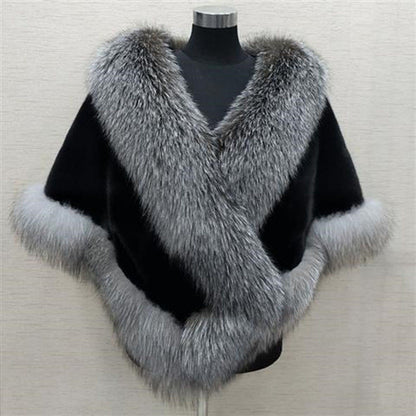 White Faux Fur Wraps Shawl Autumn Winter Wedding Bridal Evening Party W