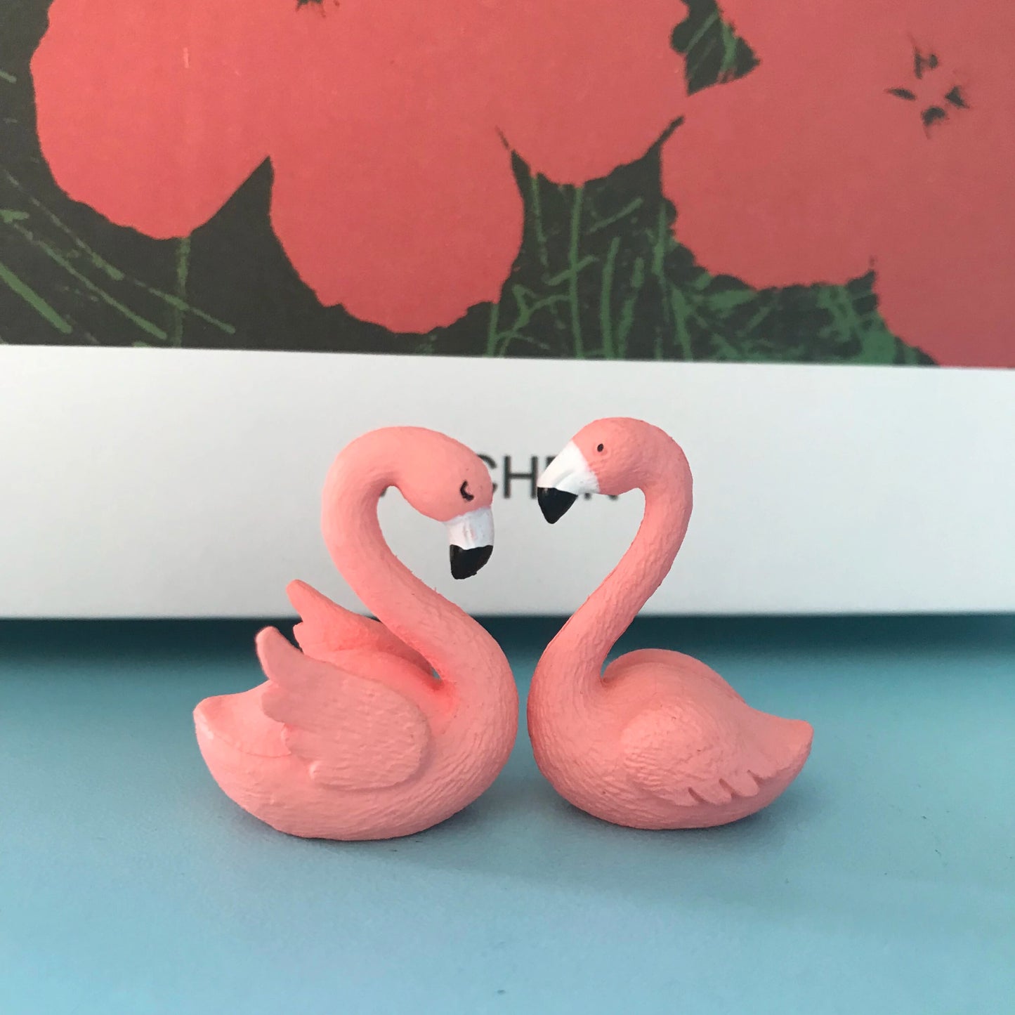2pcs Pink Flamingo Swan Love Bird Figurine Ornaments Cake Topper Flamingo Sculp image 6