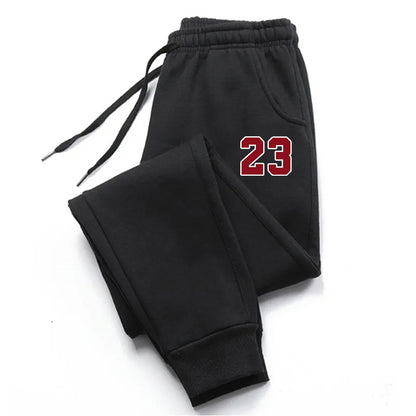 Men's Luxury Print Fleece Sweatpants Warm Jogging Pants Multiple PacksMale Outd image 3