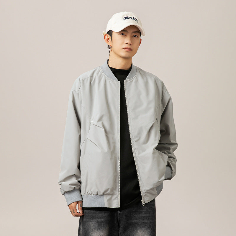 Male Anti Splash Baseball Collar Jacket Men's Bomber Jacket Spring Autumn Outer image 1